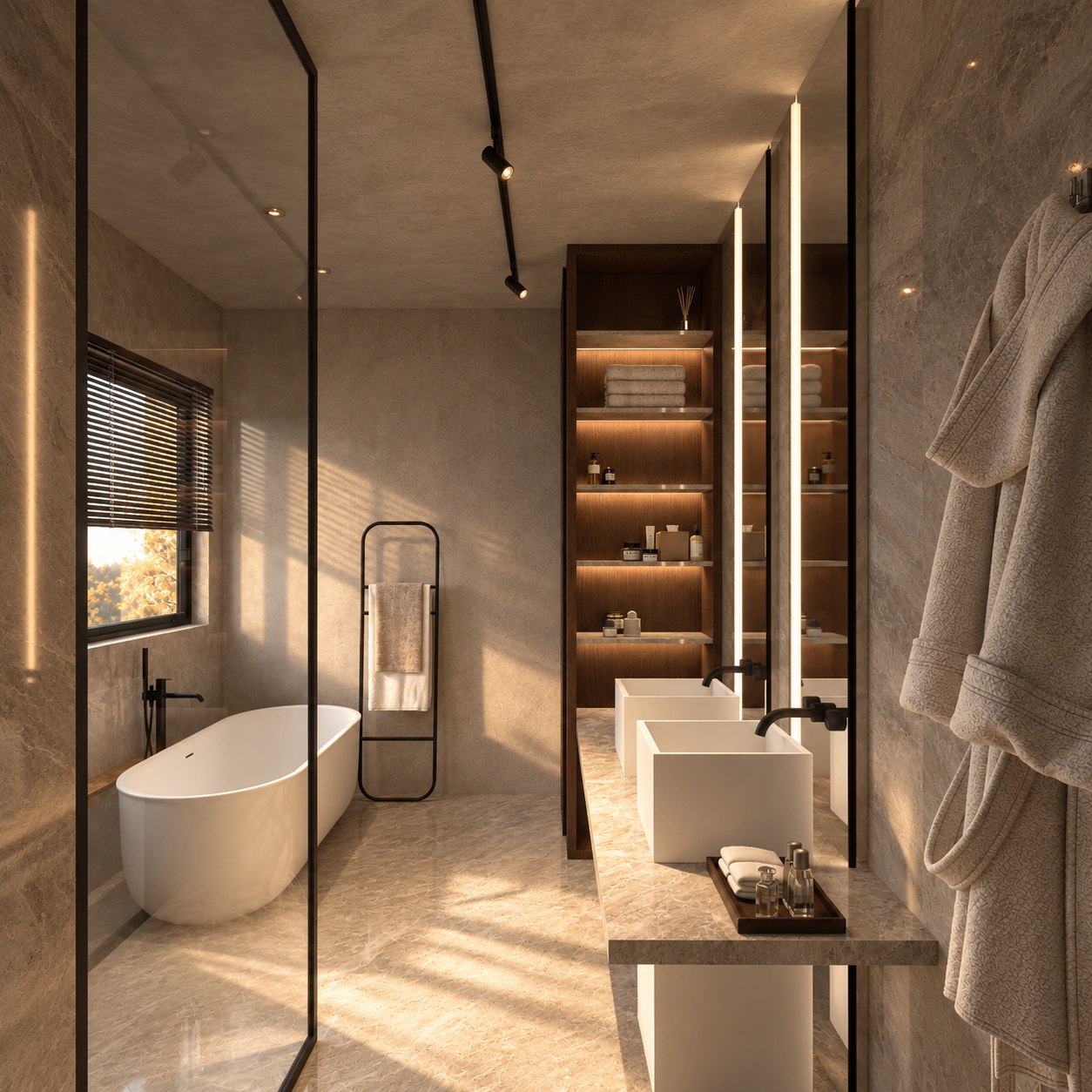 Bad mit freistehender Wanne
